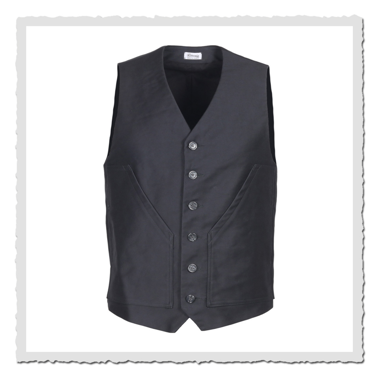 Retronia Weste Erwin anthrazit – klassische Arbeiter-Weste mit Doppeltaschen